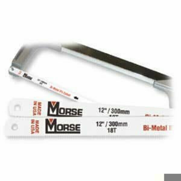 Morse Standard Hacksaw Blade, 1/2 in W x 12 in L Blade, HSS Co-8 Cutting Edge, 18 TPI, Bi-Metal/HSS Co-8 B HHB1218T100
